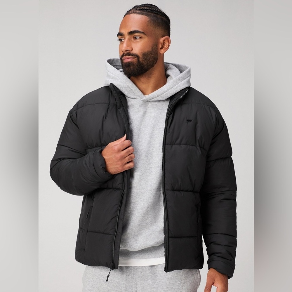 Fabletics Essential Puffer Black Winter Jacket NWT